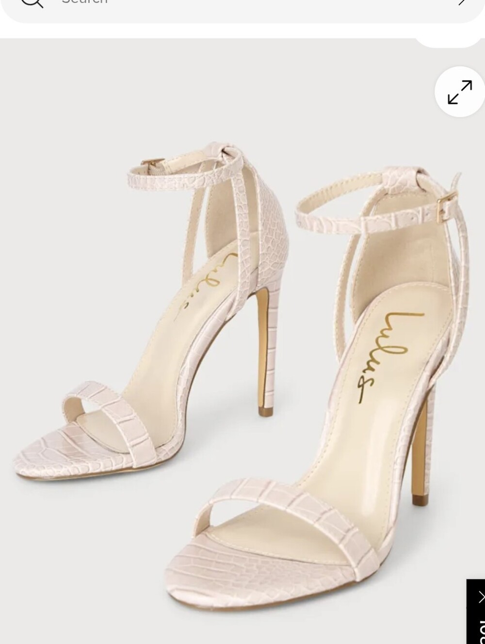 Lulu's, Croc-Embossed Ankle Strap Stiletto Heels